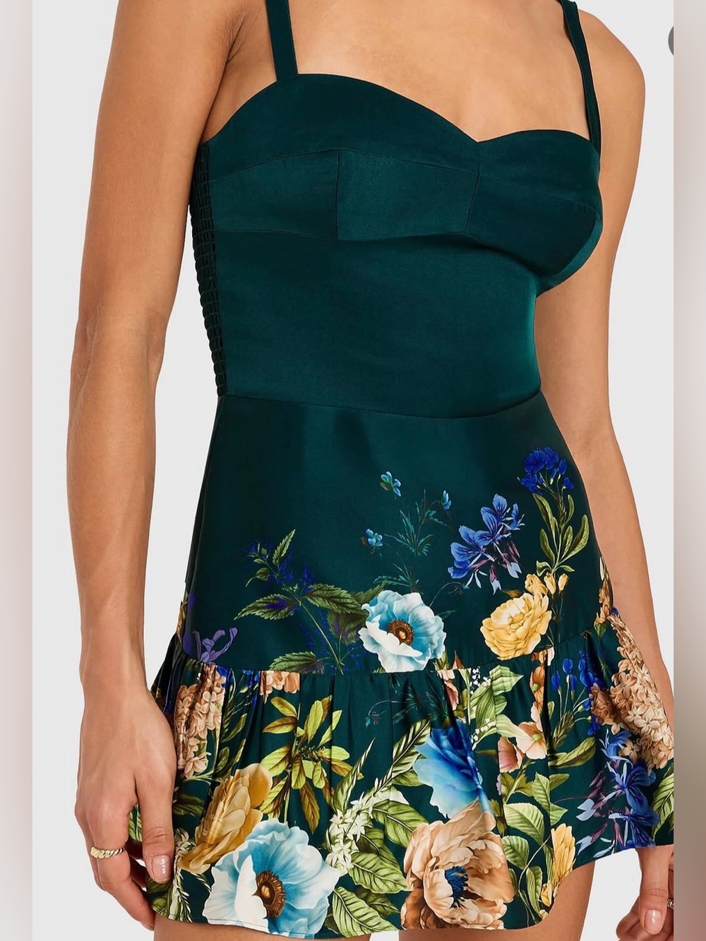 Amanda Uprichard Maybeth Floral Skirted Romper Sweetheart Mini Size XS